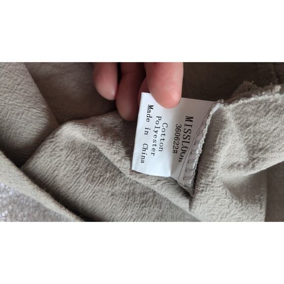 Misslook Grey/Tan Asymmetrical Tunic with Pockets, XL , Cotton/Polyester, Hippie - Picture 10 of 12